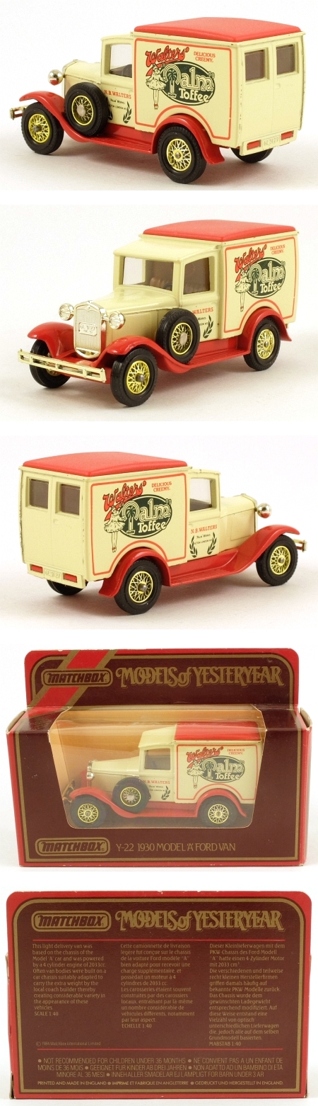 Y22-1 1930 Ford Model A Van 'Walters Palm Toffee'