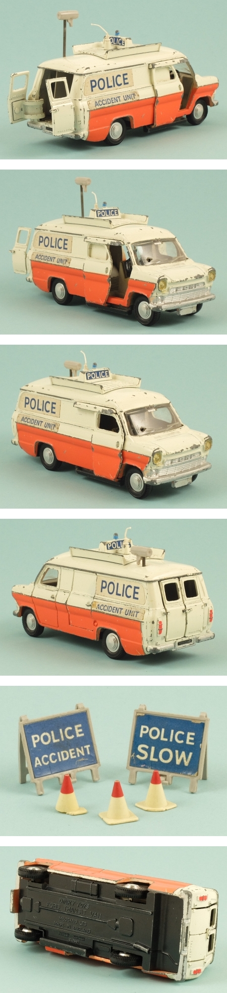 Dinky Toys #287 Ford Transit Police Van Repro 3rd Issue Sticker Set 