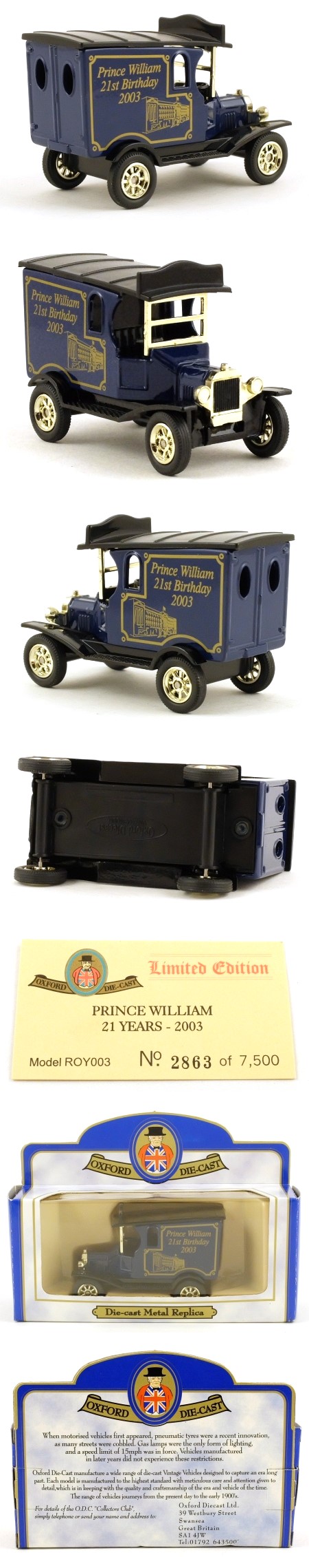 ROY003 1912 Model T Ford Van 'Prince William 2003'