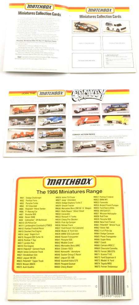 Matchbox 1986 Miniatures Collection Card Album