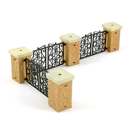 Britains Floral Garden 2587 Stone Pillars with Wrought Iron Fences