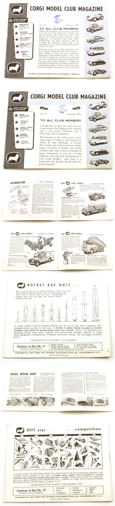 Corgi Model Club Magazine 1959 x 2