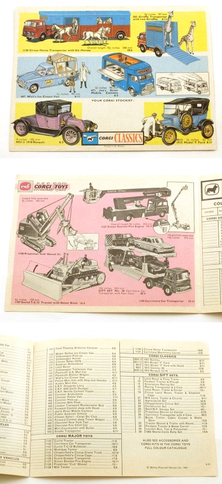 Corgi Toys 1965 Two-Fold Leaflet