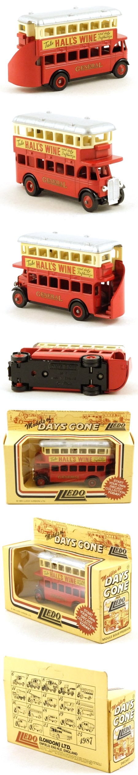 DG015  932 AEC Regent Double Deck Bus 'Halls Wine'