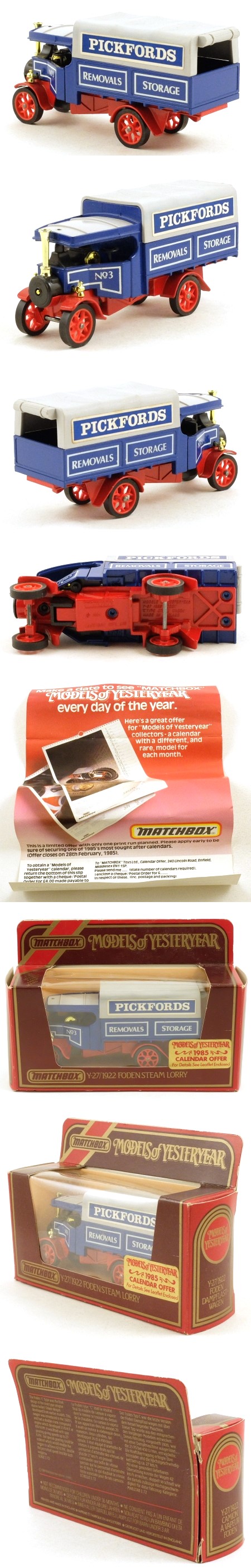 Y27-1 1922 Foden Steam Lorry 'Pickfords'