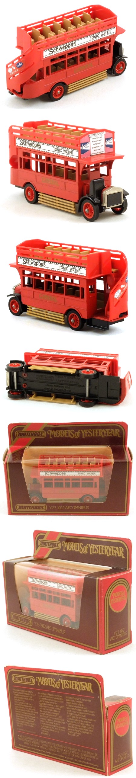 Y23-1 1922 AEC S Type Omnibus 'Schweppes'