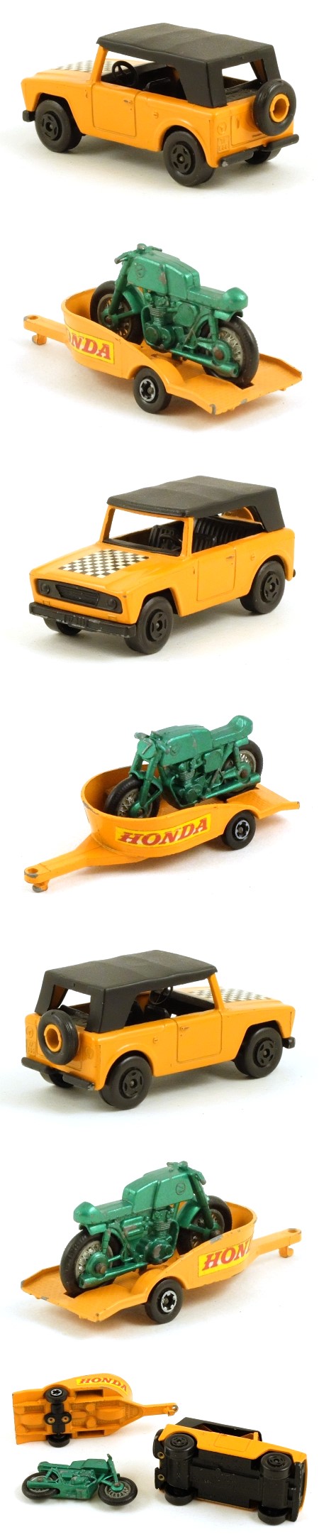 TP8b Field Car with Honda Motorcycle on Trailer