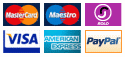 Visa, Mastercard, Amex and PayPal accepted