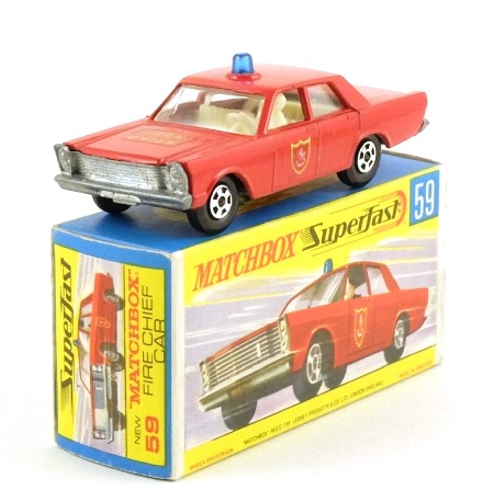 Matchbox MB59 Ford Galaxie Fire Chief Car